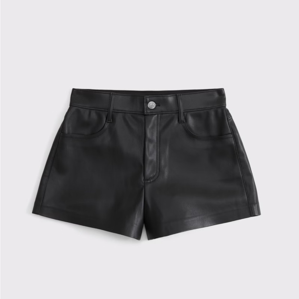 Abercrombie & Fitch Black Faux Leather Shorts